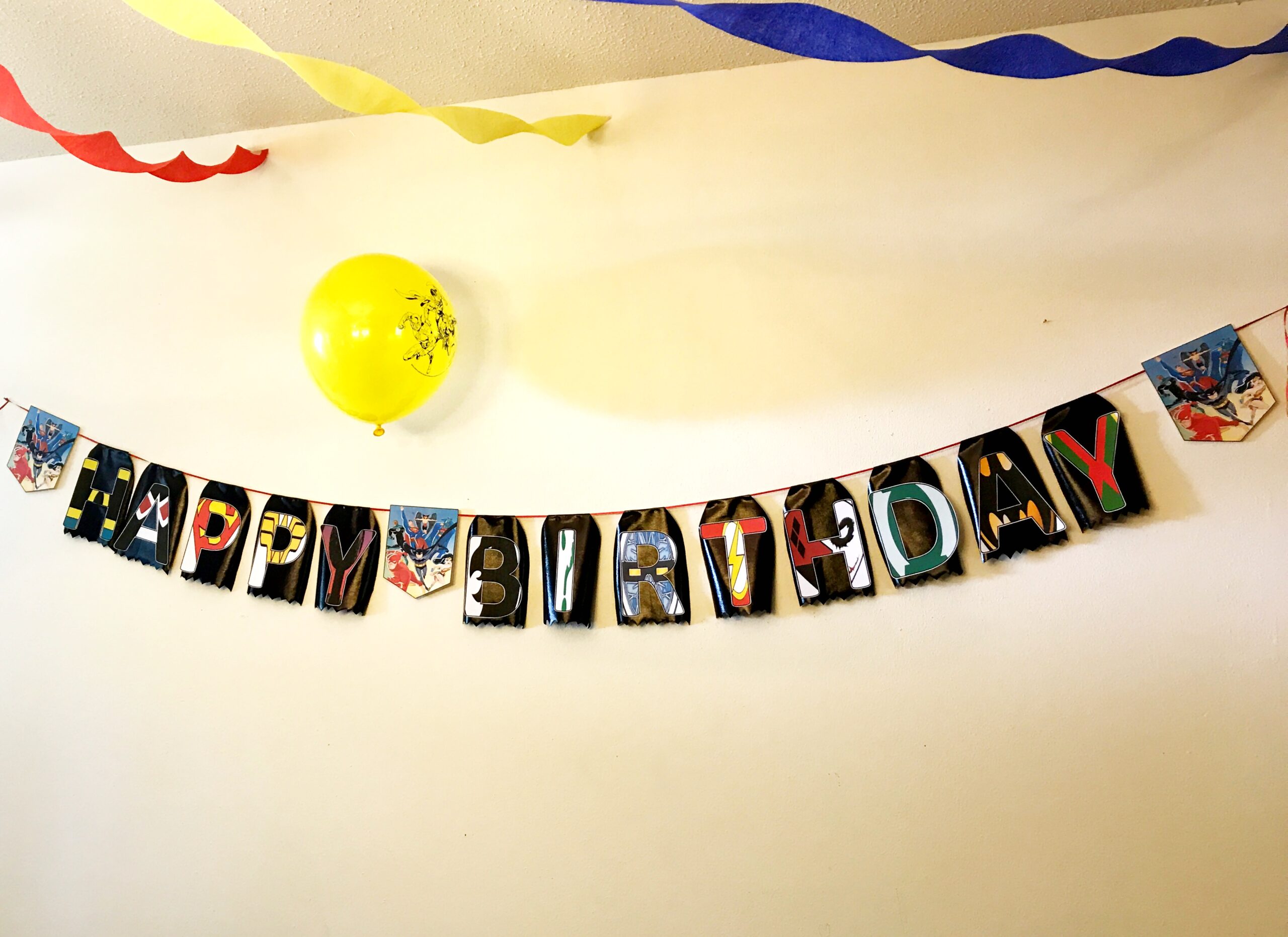 Super Hero Birthday Banner DC Super Hero Birthday Party Banner